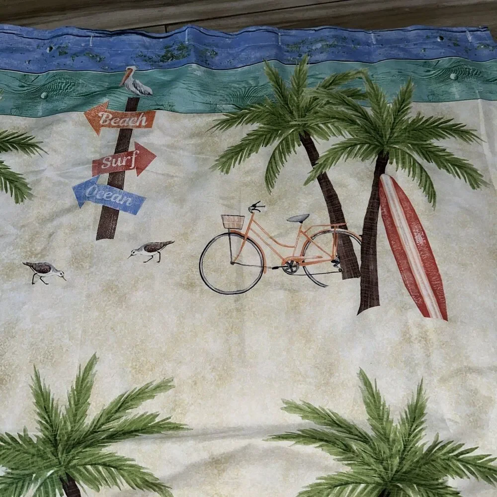 beach theme shower curtain